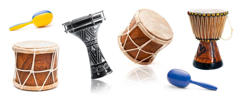 Variety of musical drums