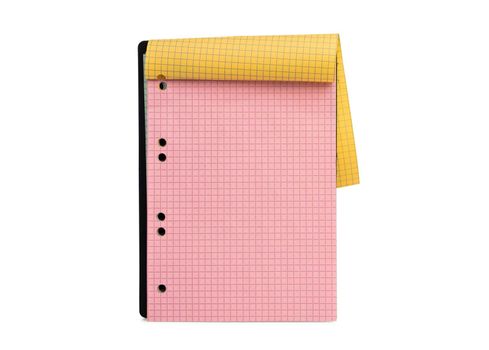 Open notebook with colorful pages