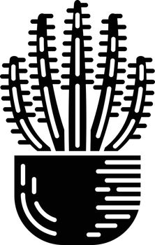 Organ pipe cactus in pot glyph icon