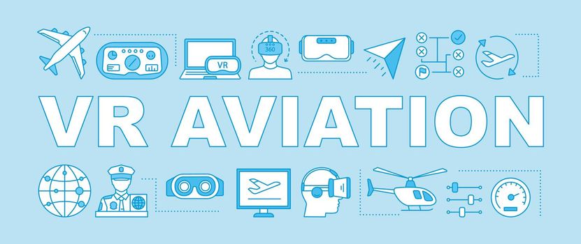 VR aviation word concepts banner