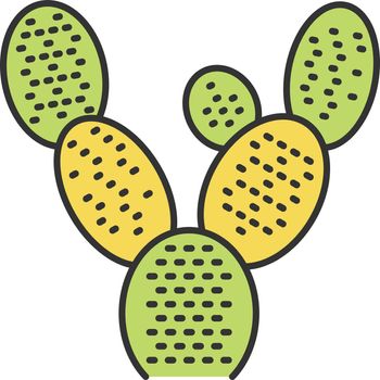 Bunny ears cactus color icon