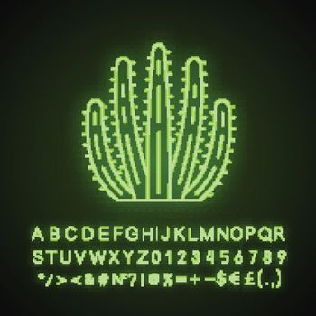 Organ pipe cactus neon light icon