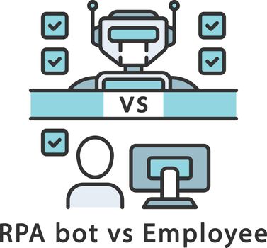RPA bot vs employee color icon