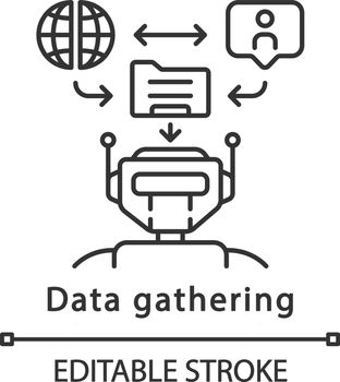 Data gathering linear icon