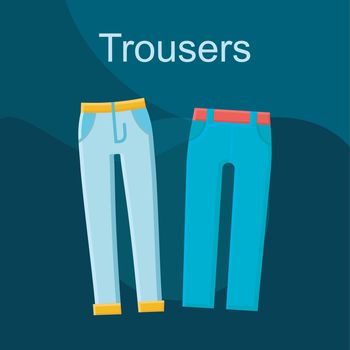 Trousers flat concept vector icon