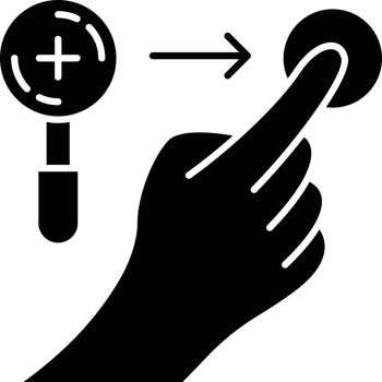 Zoom in horizontal gesture glyph icon
