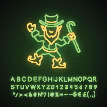 Leprechaun neon light icon