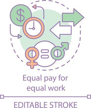 Equal pay for equal work concept icon