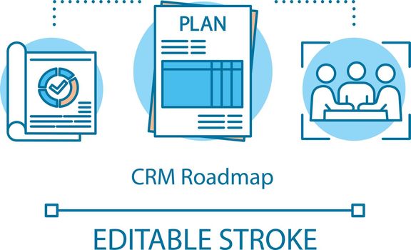 CRM roadmap concept icon