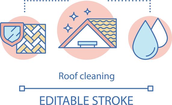 Roof cleaning concept icon