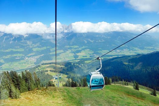 Panoramic view on Austrian Tirol Alps at  summer