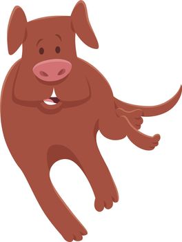 lying brown dog cartoon animal character