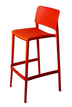 High plastic bar stool isolated on white