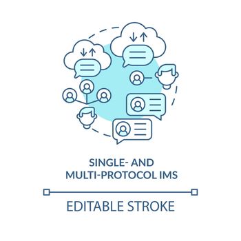 Single and multi protocol IM blue concept icon
