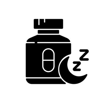 Pills for insomnia black glyph icon