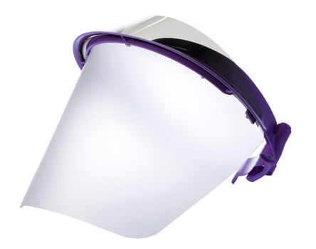 Medical visor face shield on white background