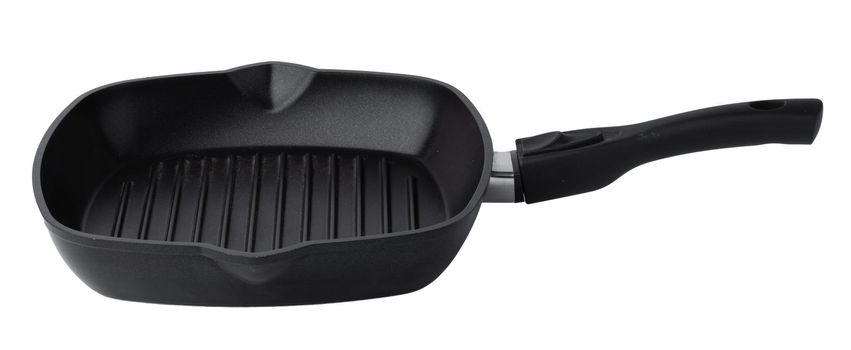 New ceramic non stick frying pan on white background