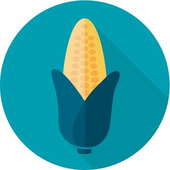 Corn flat icon with long shadow