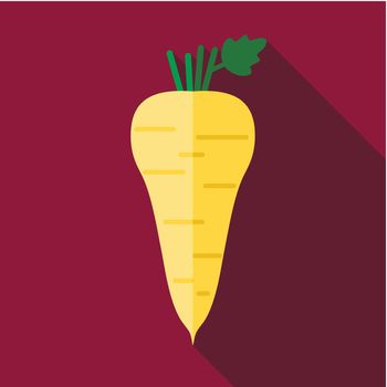Parsnip root flat icon. Vegetable vector