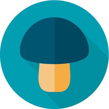 Mushroom flat icon with long shadow