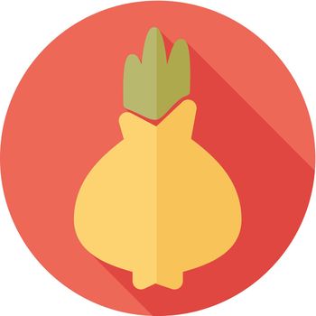 Onion flat icon with long shadow