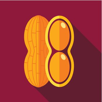 Peanut flat icon. Vegetable vector