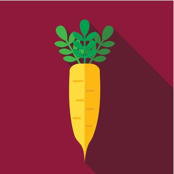 Daikon flat icon. Vegetable root vector