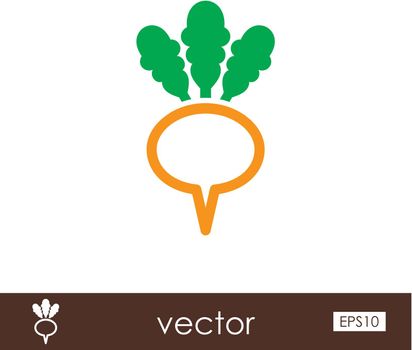 Turnip outline icon. Vegetable root vector