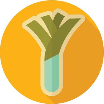 Leek flat icon. Vegetable vector