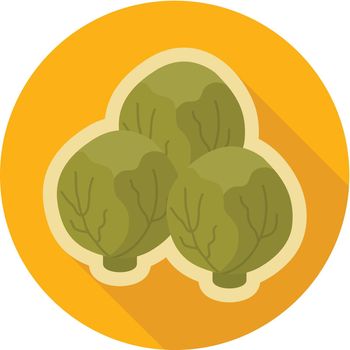 Brussels sprouts flat icon. Vegetable vector