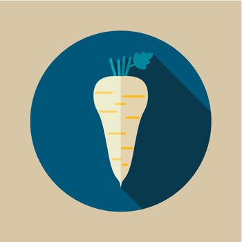 Parsnip root flat icon. Vegetable vector