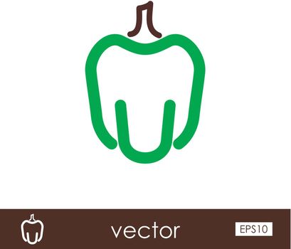 Pepper outline icon. Vegetable vector
