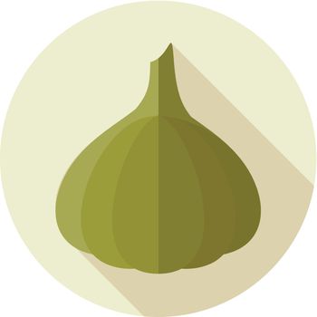 Garlic flat icon with long shadow