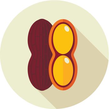 Peanut flat icon. Vegetable vector