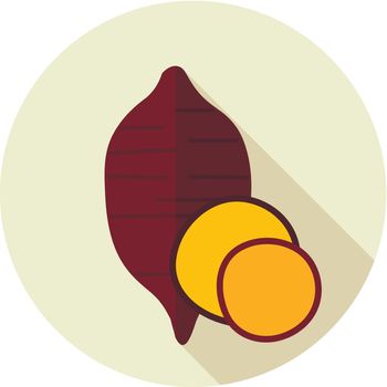 Sweet potato flat icon. Batata. Vegetable vector