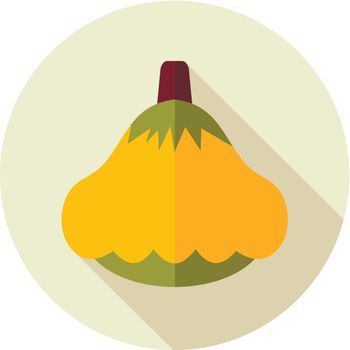 Pattypan squash flat icon. Vegetable vector