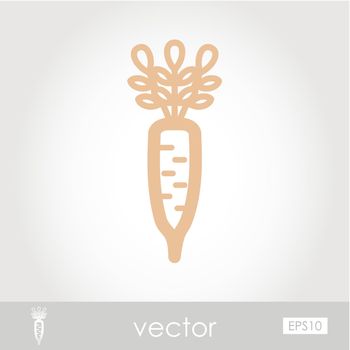 Daikon outline icon. Vegetable root vector
