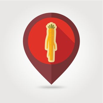 Horseradish flat pin map icon. Vegetable root