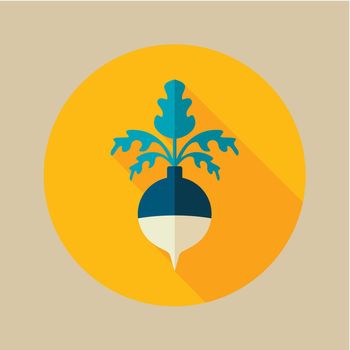 Rutabaga or Swede flat icon. Vegetable root vector