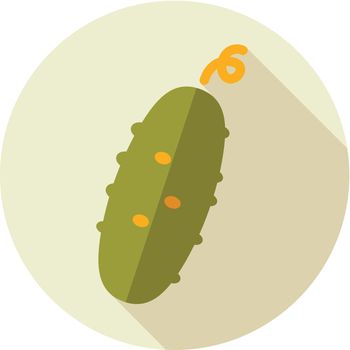 Cucumber flat icon with long shadow