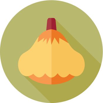 Pattypan squash flat icon. Vegetable vector