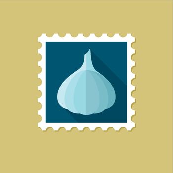 Garlic flat stamp with long shadow