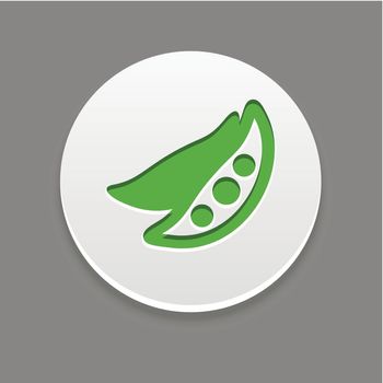 Pea icon. Vegetable vector illustration