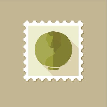 Cabbage flat stamp with long shadow