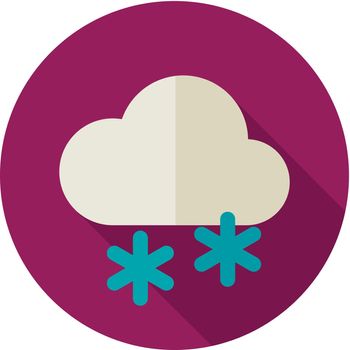 Cloud with Snow flat icon. Meteorology. Weather. Vector illustration eps 10