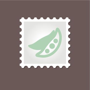 Pea stamp. Outline vector illustration