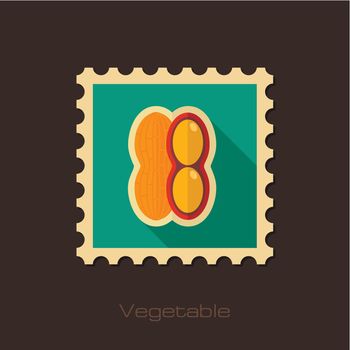 Peanut flat stamp. Vegetable vector