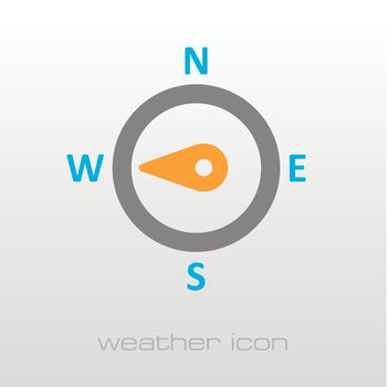 Compass wind rose outline icon. Direction west. Meteorology. Weather. Vector illustration eps 10