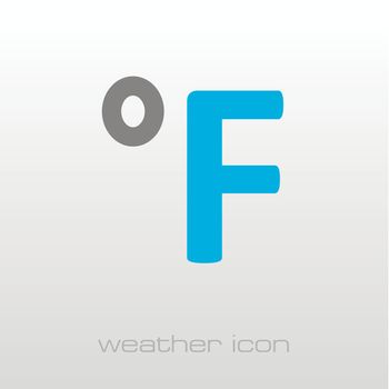 Degrees Fahrenheit icon. Meteorology. Weather 