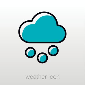 Cloud with Snow Grain outline icon. Meteorology. Weather. Vector illustration eps 10